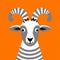 Whimsical Goat Icon On Bold Orange Background