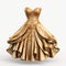 Whimsical Golden Dress: Hyper Realistic 3d Model With Elaborate Detail