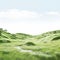 Whimsical Grassland: Soft Renderings Of Han Dynasty Inspired Minimalistic Landscapes