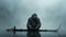 Whimsical Gray Gorilla On Water: A Symbolic Artwork In 8k Resolution