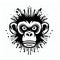 Whimsical Guardian: Monkey Face Vector Art on White,Generative AI