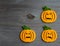Whimsical Halloween background image of handmade felt jack-o-lantern
