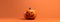Whimsical Halloween Fun: A Playful Jack-o\\\'-Lantern Grinning Against an Orange Backdrop of Delight AI generated