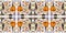 Whimsical Halloween pattern seamless symmetrical wallpaper