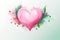 Whimsical Harmony: Abstract Hearts in Pink and Green with Copy Space.