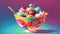 Whimsical Ice Cream Bowl Delight.AI Generated
