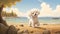 Whimsical Illustration Of A Majestic Bichon Frise Puppy On Manitoba\\\'s Shores