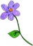 Whimsical Illustration of a Purple Flower