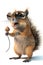 A whimsical image of a squirrel with sunglasses singing into a microphone