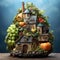 Whimsical imaginary fruit figurine house