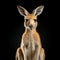 Whimsical Kangaroo Portrait: Symmetrical Asymmetry In Studio Shot