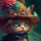 Whimsical Kitten in Wonderland Hat