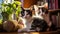 Whimsical Kittens Entangled in Vibrant Yarn | Cozy Living Room Setting