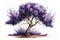 Whimsical Lavender Tree on White Background for Invitations and Posters.
