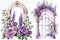 Whimsical Lavender Window with a Beautiful View. Perfect for Invitations and Posters.