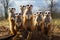 Whimsical meerkat family, displaying their entertaining and amusing behaviors