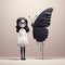 Whimsical Minimalism: Butterfly And Margaret - Detailed 3d Character Design