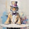 Whimsical Minimalism: A Colorful, Surreal Masterpiece Of Cute Tigers And Contemporary Art