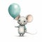 Whimsical Mouse With Balloon: Digital Painting And Animated Gifs