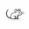 Whimsical Mouse Logo Design On White And Black Background