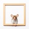 Whimsical Mouse Portrait In A Wooden Frame