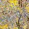 Whimsical multicolors seamless pattern with stained-glass mosaic flowers. Intricate background for gift wrap. Generative AI