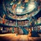 Whimsical Musical Library Interior