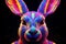 Whimsical Neon rabbit. Generate Ai
