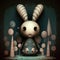 Whimsical Nightmare Bunny Scary Cute Easter Halloween Characters Generative AI