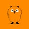 Whimsical Orange Animal: Minimalist Gray On Orange Background