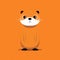 Whimsical Otter Clipart On Orange Background - Minimalist Design