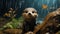 Whimsical Otter In Rain: Unreal Engine 5 Movie Still