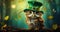 Whimsical Owl Dons a Festive Hat for St. Patrick's Day Celebrations - Generative AI