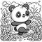 Whimsical Panda Pal: 3D Coloring Book Joy