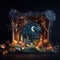 whimsical paper diorama collage, magical forest, Generative AI