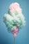 Whimsical Pastel Puffs: The Sweet Allure of Cotton Candy Dreams. Generative AI