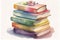 Whimsical Pastel Stacking Books for Invitations and Scrapbooking.