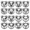 Whimsical Piggy Portraits: A Charming Vector Set of Adorable Facial Expressions