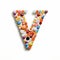 Whimsical Pill Art: Vibrant Letter Y Made With Colorful Pills