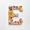 Whimsical Pill Letter E: Colorful Minimalist Typography With Medicinal Motif