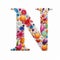 Whimsical Pill Letter N: Detailed Shapes And Vibrant Colors
