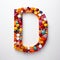 Whimsical Pill Letter Q: Vibrant Colors And Intricate Shapes