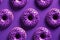 Whimsical Purple donuts food. Generate Ai