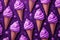 Whimsical Purple ice cream pattern. Generate Ai