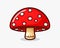 Whimsical Red Mushroom with Playful Polka Dots in a Simple Illustrative Style - Generative AI