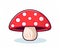 Whimsical Red Mushroom with Playful Polka Dots in a Simple Illustrative Style - Generative AI