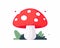 Whimsical Red Mushroom with Playful Polka Dots in a Simple Illustrative Style - Generative AI