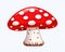 Whimsical Red Mushroom with Playful Polka Dots in a Simple Illustrative Style - Generative AI