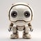 Whimsical Robot Art: A Delightful Blend Of Dark White And Light Gold