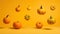 Whimsical scene pumpkins falling from the sky, a fall surprise